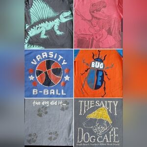 Carter's Boys Size 4/5 XS T-Shirts Blue/Orange/Gray X5 Piece Bundle